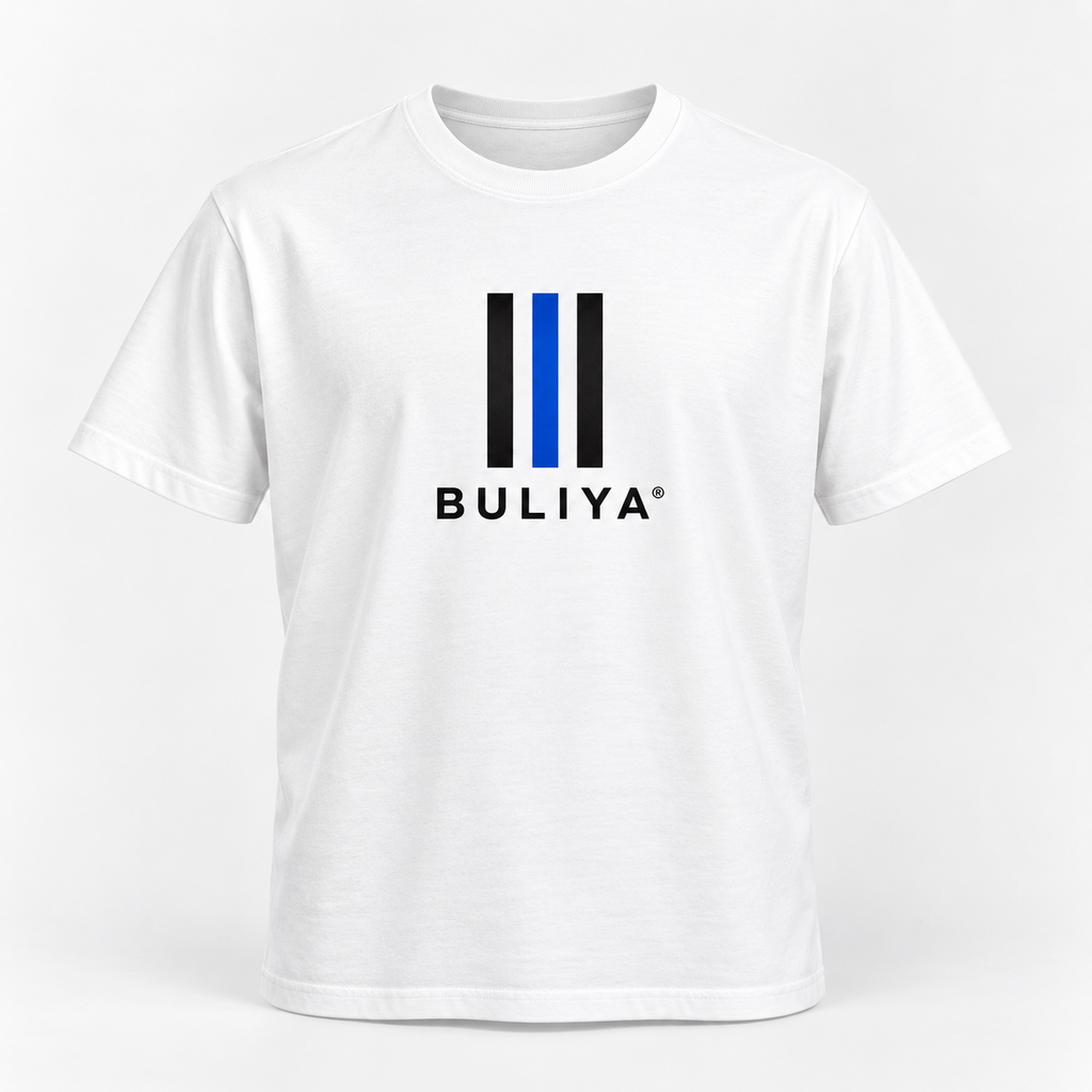 BULIYA Classic Logo Tee white front view