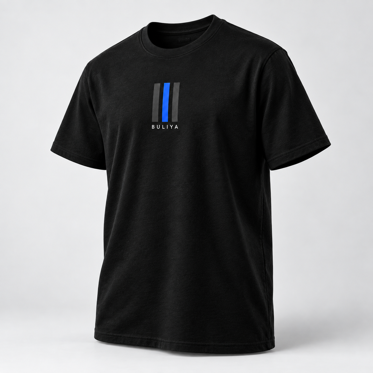 BULIYA Minimal Essential Tee black angled view