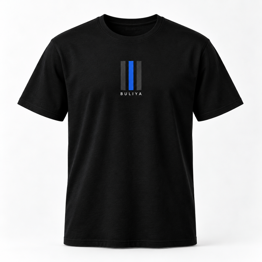 BULIYA Minimal Essential Tee black front view