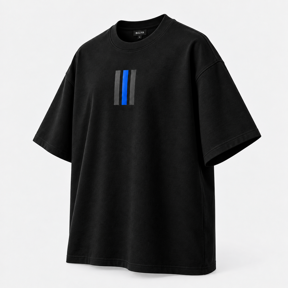 BULIYA Oversized Street Tee black angled view