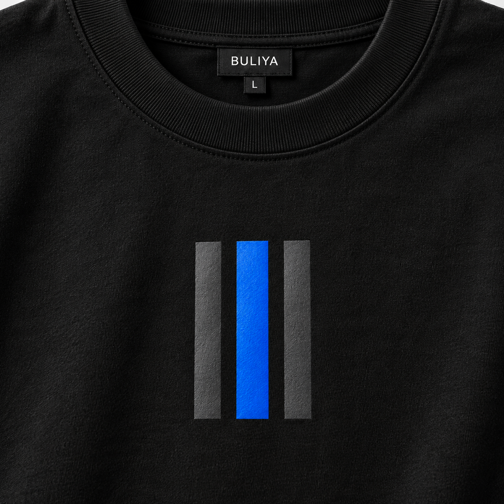 BULIYA Oversized Street Tee black logo detail