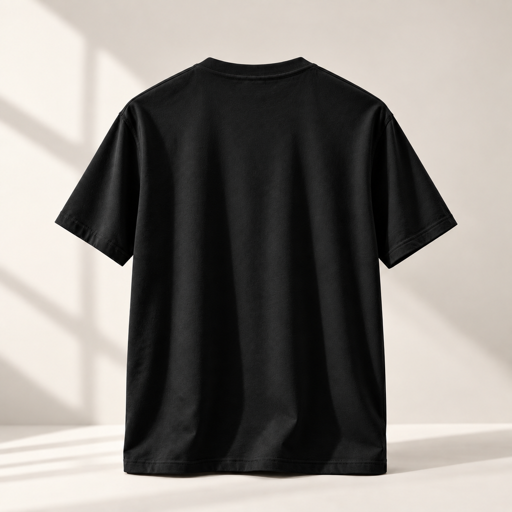 BULIYA Premium Cotton T-Shirt carbon black back view