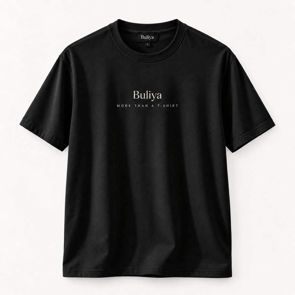BULIYA Premium Cotton T-Shirt carbon black front view
