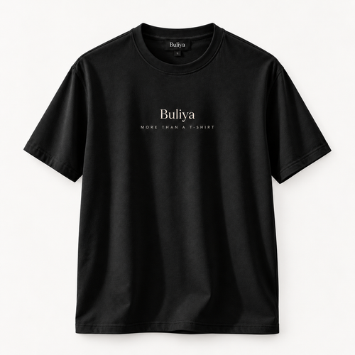 BULIYA Premium Cotton T-Shirt carbon black front view