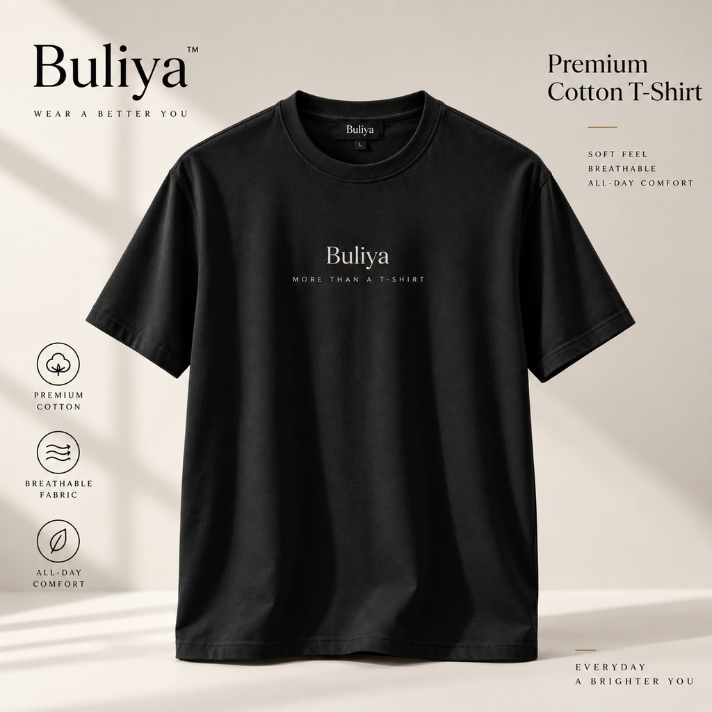 BULIYA Premium Cotton T-Shirt carbon black hero image