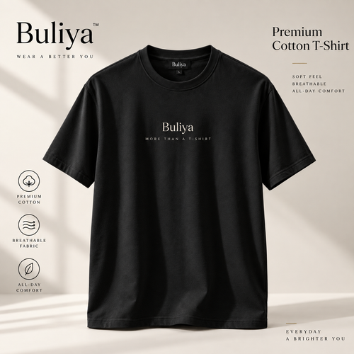 BULIYA Premium Cotton T-Shirt carbon black hero image