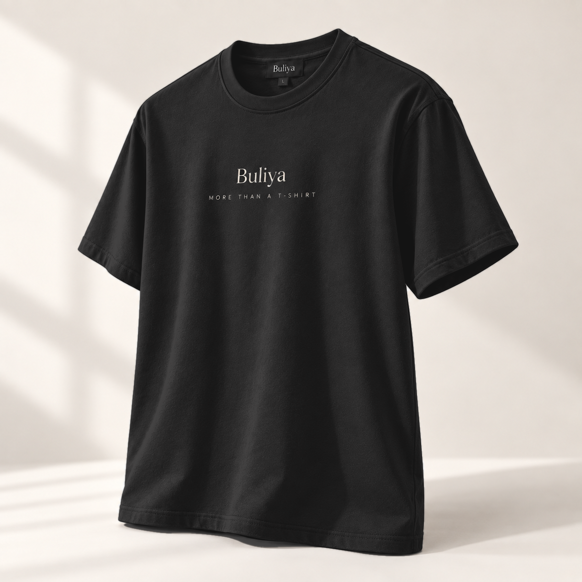 BULIYA Premium Cotton T-Shirt Jet Black angle