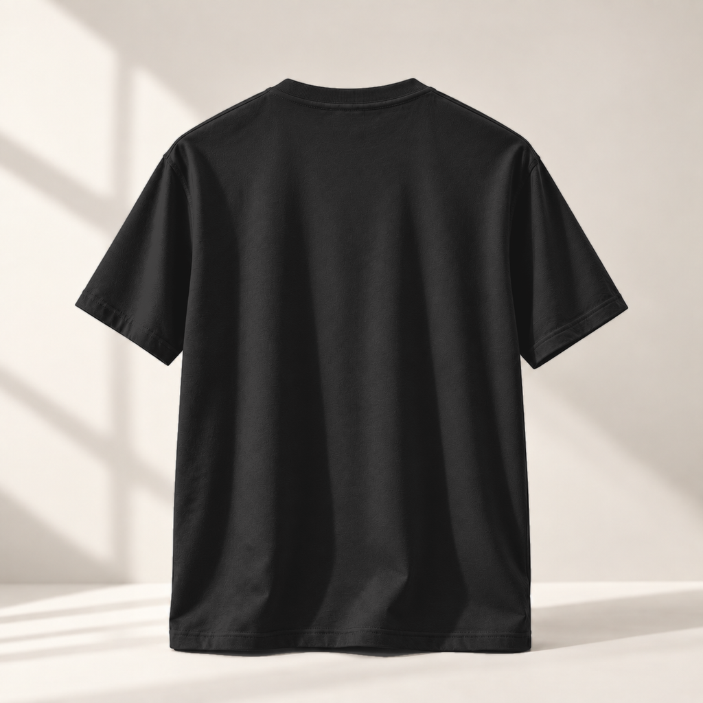 BULIYA Premium Cotton T-Shirt Jet Black back