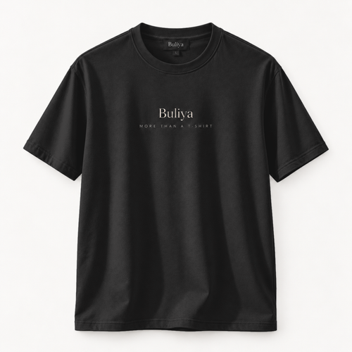 BULIYA Premium Cotton T-Shirt Jet Black front