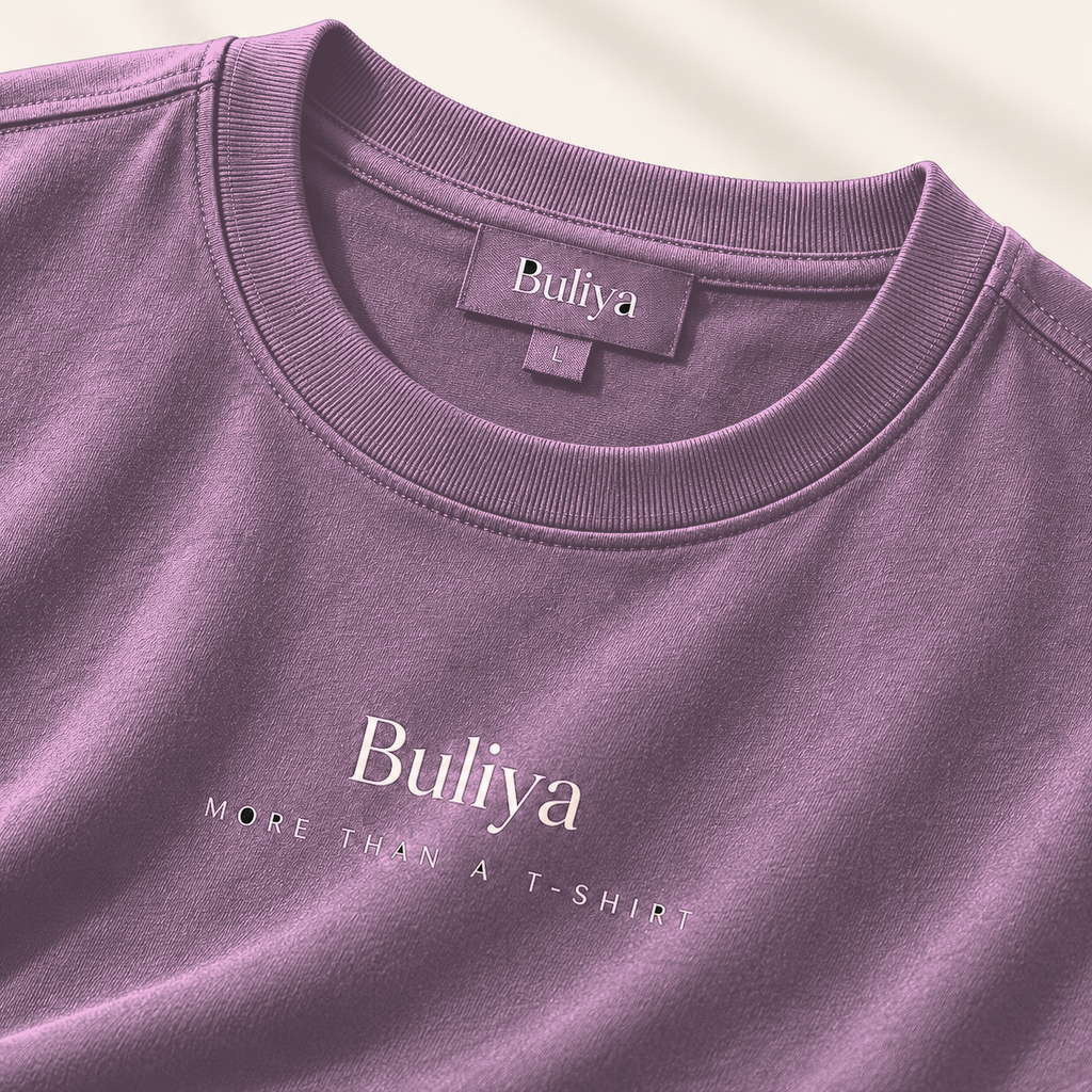 BULIYA Premium Cotton T-Shirt Lavender detail