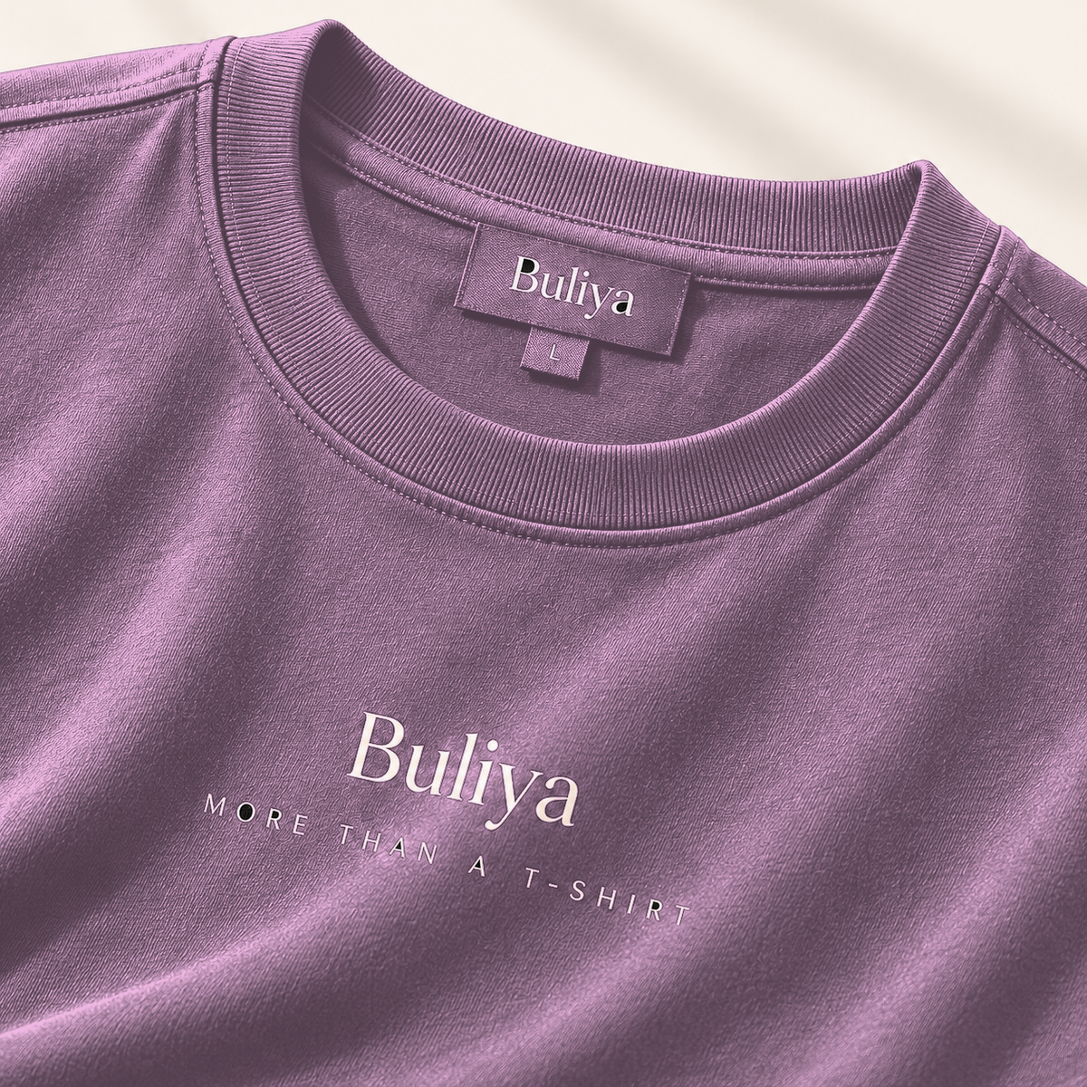 BULIYA Premium Cotton T-Shirt Lavender detail