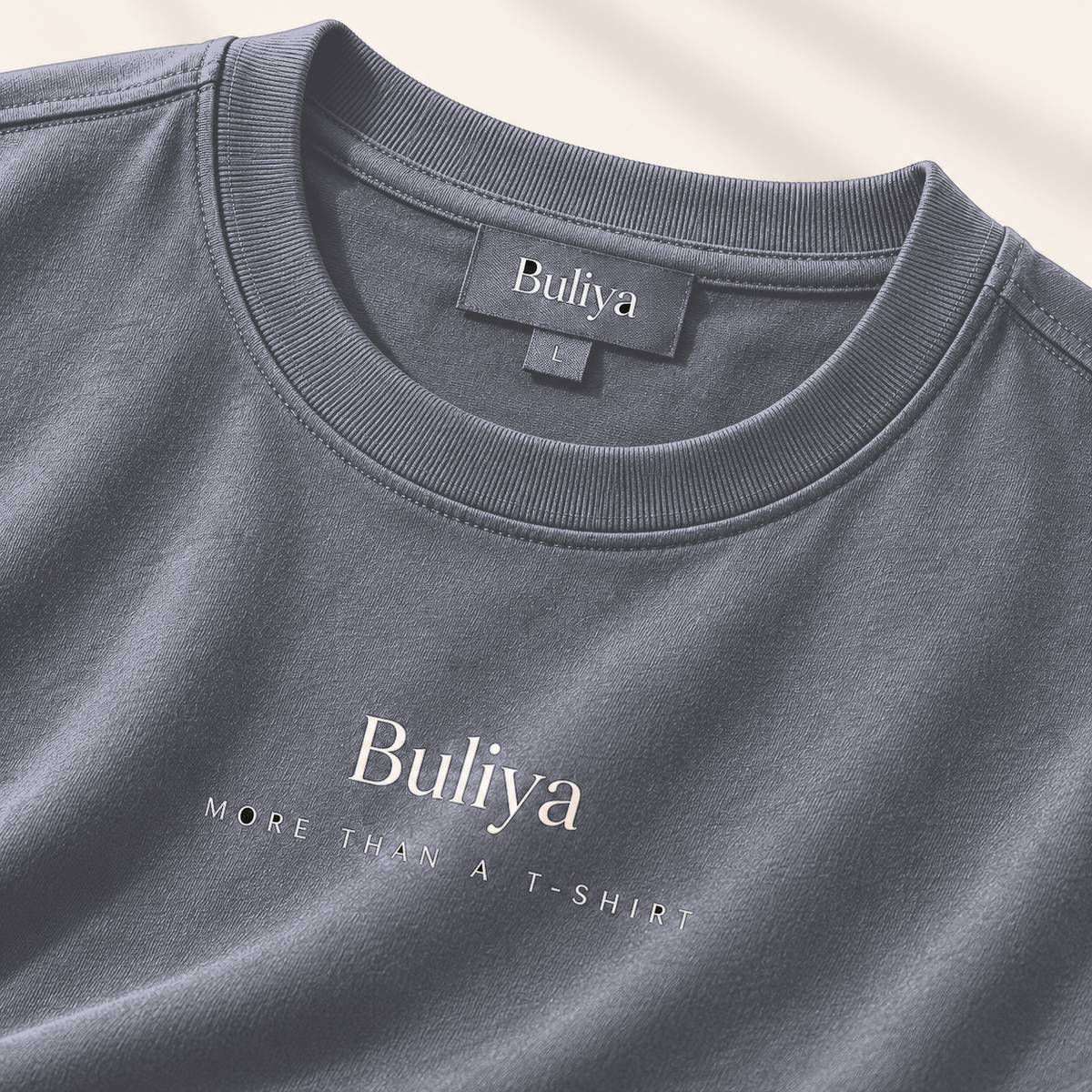 BULIYA Premium Cotton T-Shirt Light Blue detail