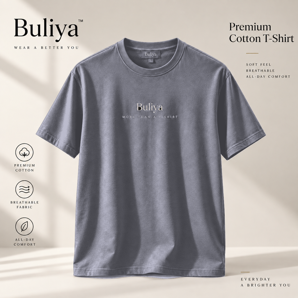 BULIYA Premium Cotton T-Shirt Light Blue hero