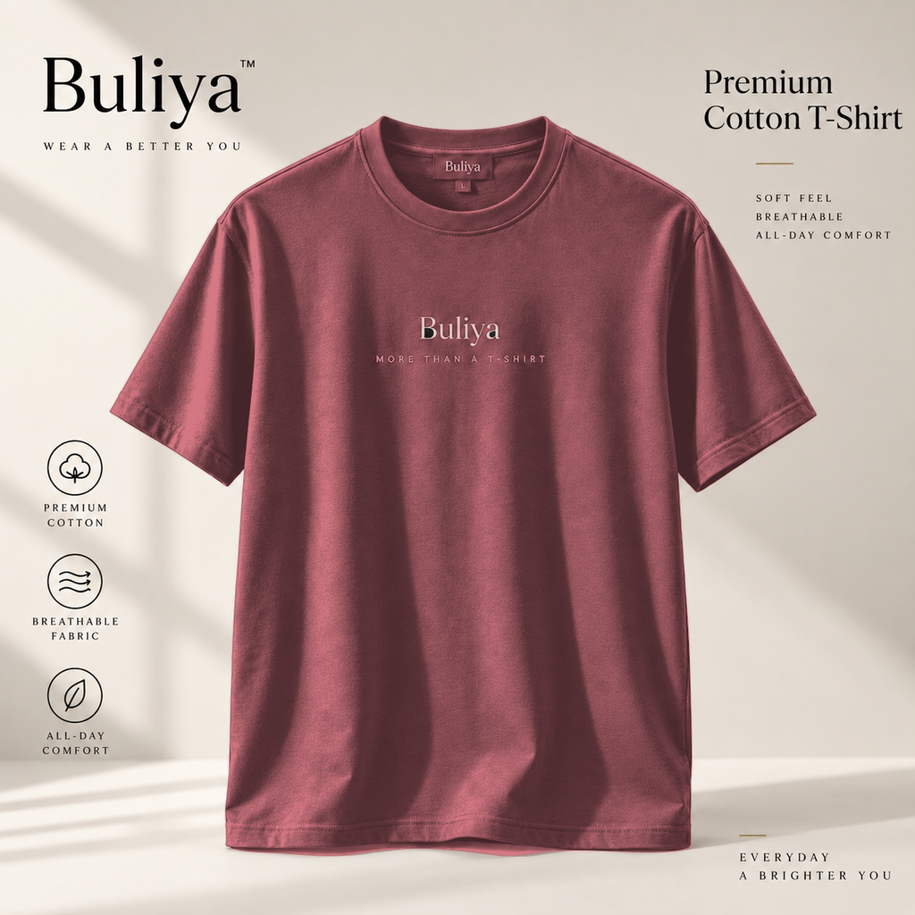 BULIYA Premium Cotton T-Shirt Rose Pink hero